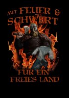 Mit Feuer und Schwert - Tshirt heiden Odin Hugin Munin...