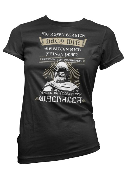 Hinter den toren von Walhalla Damen Tshirt Asgard Odin Thor