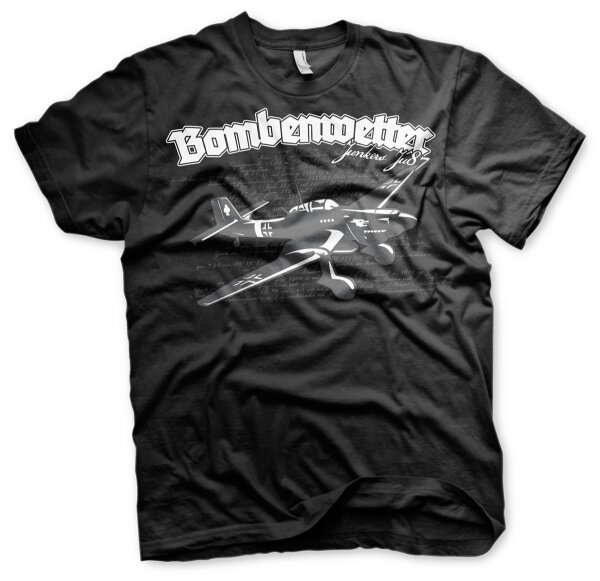 Bombenwetter JU87- Tshirt Militaria WW II Soldaten Wehrmacht Luftwaffe Flugzeug 2XL