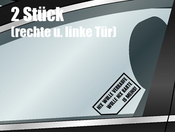 Nix wolle verkaufe! Aufkleber Sticker Schwarz