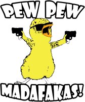 Gangsterchicken Pew Pew Madafakas Ladyshirt Funshirt Küken