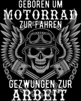 Geboren um Motorrad zu fahren gezwungen zur Arbeit Tshirt Biker Rocker L