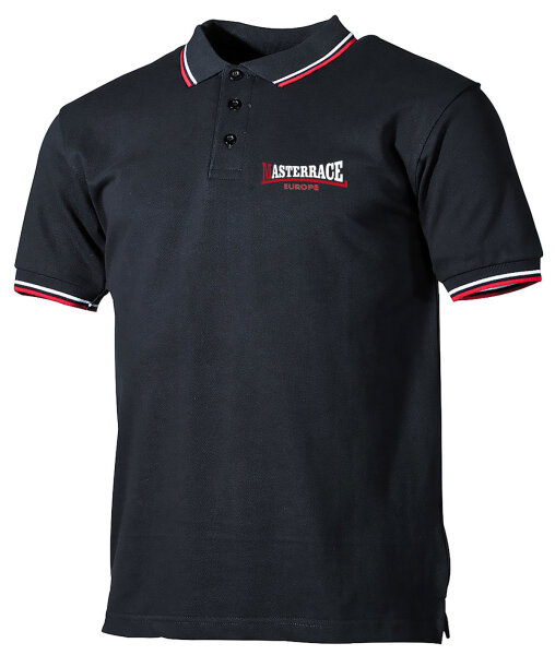 Masterrace Classic - Herren Polo schwarz weiss rot