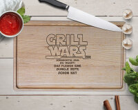 Holz Schneidebrett 40x25cm Grill Wars