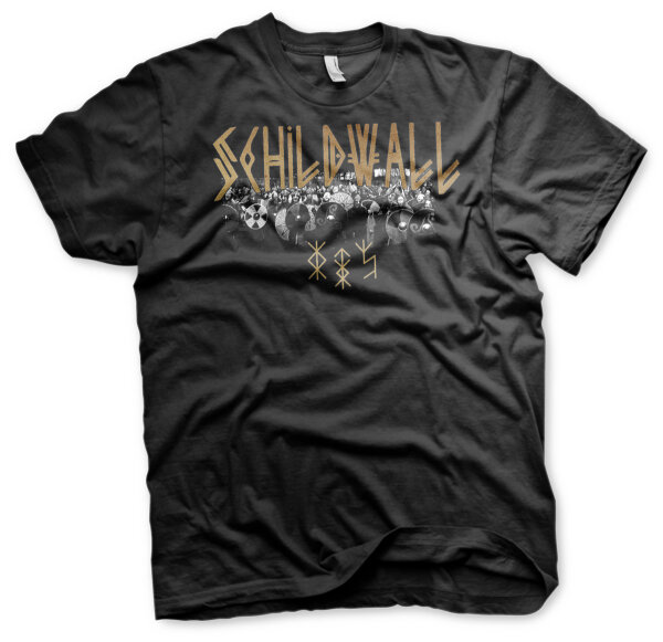 Schildwall Herren Tshirt Vikings Thor Walhalla Schwarz-M