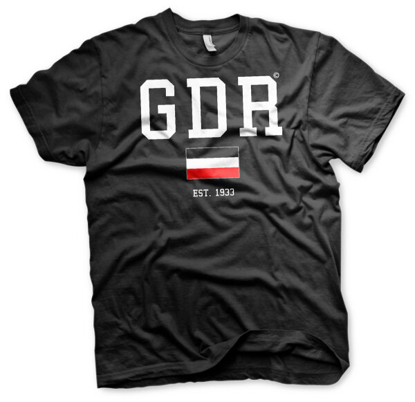 GDR Großdeutsches Reich Logo Herren Shirt Schwarz-XL