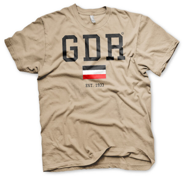 GDR Großdeutsches Reich Logo Herren Shirt Sand-L