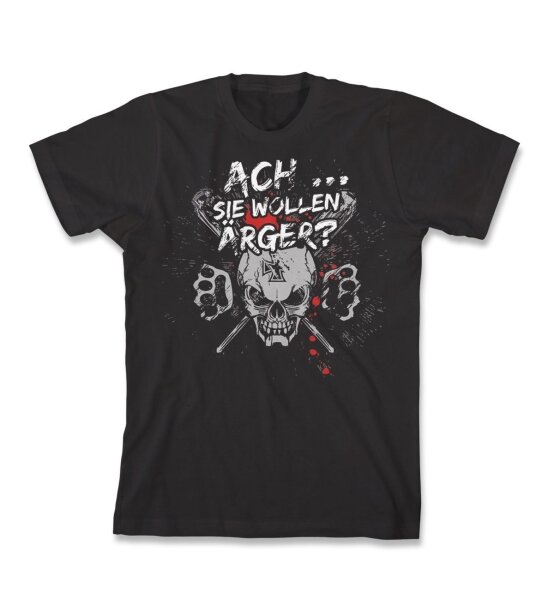 Ach...Sie wollen Ärger? - Tshirt Deutschrock Böse Punkrock L