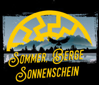 Sommer Berge Sonnenschein Herren Tshirt Schwarz-S