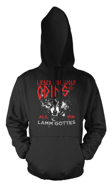 Lieber ein Wolf Odins als ein Lamm Gottes Herren Hoodie Kapuzenpulli L