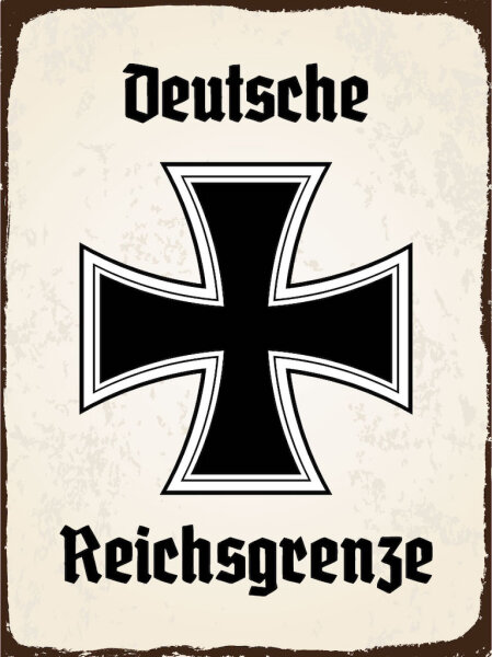 Blechschild - EK Reichtsgrenze