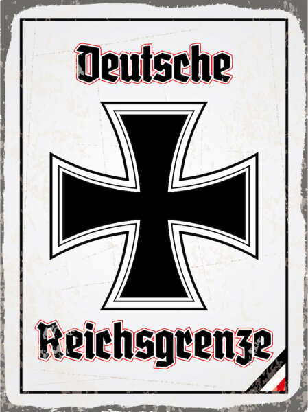 Blechschild - EK Reichtsgrenze