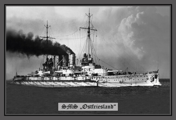 Blechschild - SMS Ostfriesland - historisch