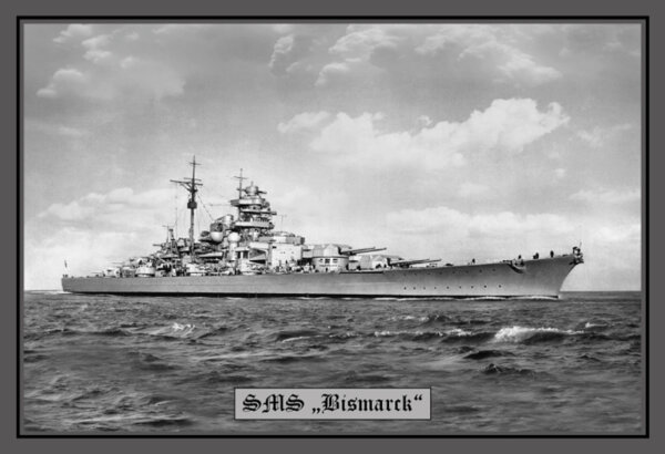 Blechschild - SMS Bismarck - historisch