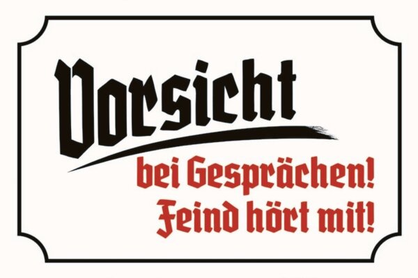 Blechschild - Vorsicht - historisch