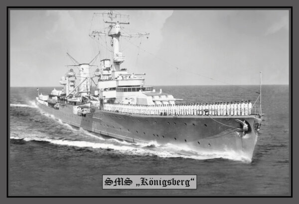 Blechschild - SMS Königsberg - historisch