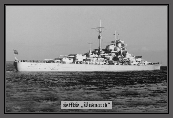 Blechschild - SMS Bismarck - historisch