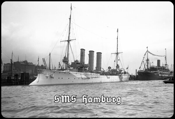 Blechschild - SMS Hamburg - historisch