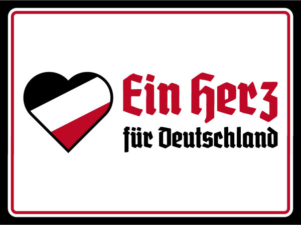 Blechschild - Ein Herz für Deutschland