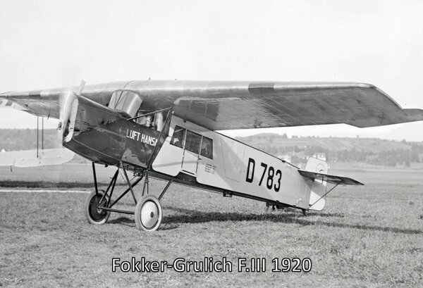 Blechschild - Fokker - historisch