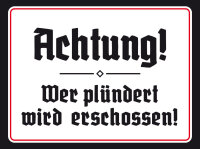 Blechschild - Achtung 5