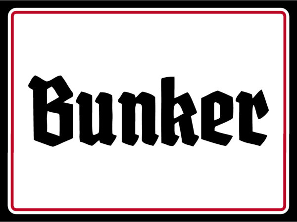 Blechschild - Bunker 9