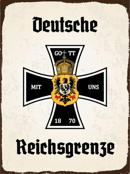 Blechschild - EK Reichtsgrenze