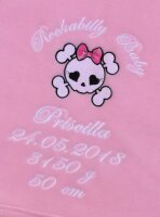 Babykuscheldecke Rockabilly Baby mit Namen personalisiert Geschenk Geburt