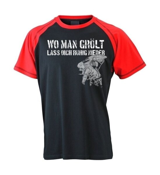 Böse Menschen Wo man grölt lass dich ruhig nieder - RaglanTshirt Frei  rock wild L