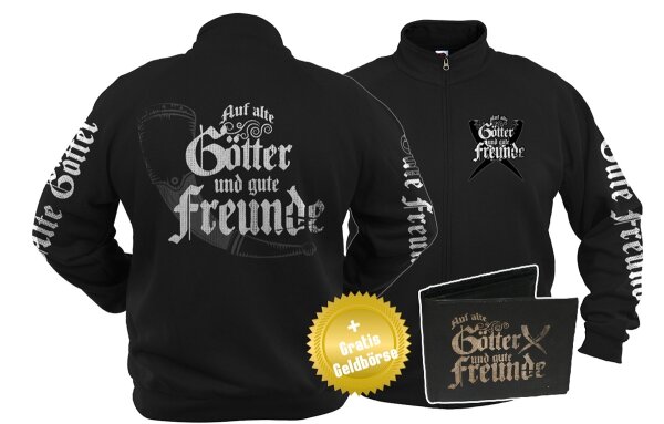 Böse Menschen - Freizeitjacke Auf alte Götter  gute Freunde frei böse Wikinger 4XL